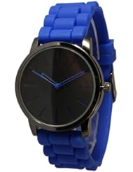 New Geneva Royal Blue w/ Black Silicone Watch