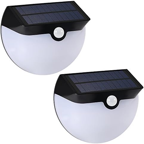 Solar Wall Mount 29LED Garden Lights Outdoor Decor Lighting with PIR Motion Sensor for Deck Post Stair Step Gutter Patio Pond Pool 2 Pack
