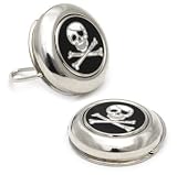 Jolly Roger Pirate Button Covers (Set of 2) w/ Jewelry Box $1 SHIPPING
