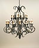 IMAGE OF Currey and Company 9269 18 Light Sussex Chandelier, Bronze Verdigris/Gold Leaf Finish