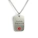 My Identity Doctor Custom Engraved Medical Alert Dog Tag 316L Steel - Light-Weight - Red - 27in Chain