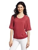 AK Anne Klein Women's Blouson Sleeve Scoop Neck Pullover Sweater