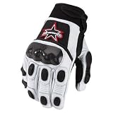 ICON MERC SHORT MOTORCYCLE GLOVES CARBON FIBER- WHITE - LARGE - NEW