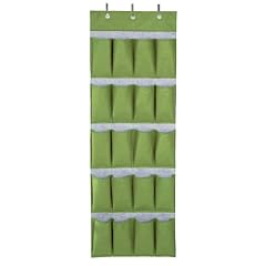 Wenko 3440210100 H�ngeorganizer Filz - 20 F�cher, 3 Edelstahl-Haken, 46 x 136 cm, grau-gr�n