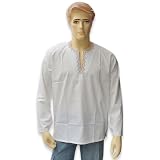 DakshCraft Spring Clothing Cotton Short Kurta for Men, White