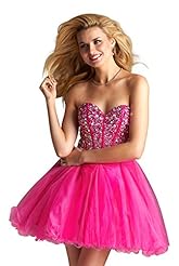 Babydoll Beaded Polyester Sweetheart  Dress