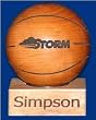 Simpson College Storm Cherry Wood Laser Engraved Wooden Basketball NCAA College Athletics