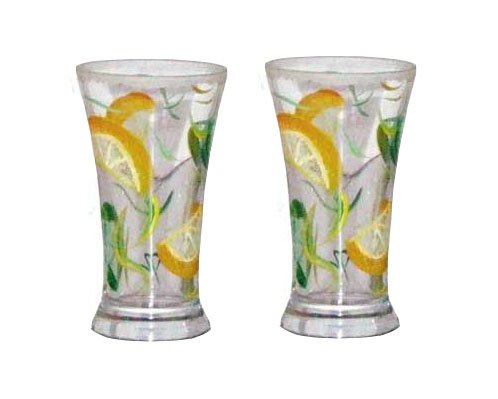 ArtisanStreet’s Set of 2 Shooters in Lemon & Lime Design. Hand Painted.