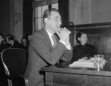 1938 photo Unemployment compensation a protection against business recessions. Washington, D.C., Jan. 5. Chairman Arthur J. Altmeyer of the Social Security Board, appearing before the Special Senate Committee investigating unemployment, declared today tha Vintage Black & White Photograph
