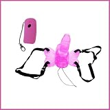 Butterfly Vibrator Strap on Remote Control Wireless Pink