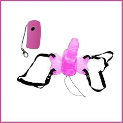 Butterfly Vibrator Strap on Remote Control Wireless Pink