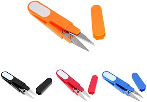 4PC/lot Fishing Scissors Plastic Handle Capped Portable Fishing Line Cutter Scissors Cord Sewing Fishing Tackle Tools