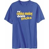 T-Shirt Mens Admiral Blue " My Colobus Monkey does tricks " Animals Large