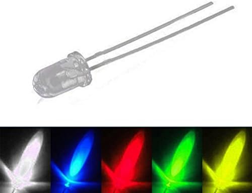 SINNRY 5mm Assorted Clear LED Light Emitting Diodes (5 Colors, Pack of 250)