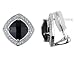 CRISLU Fancy Cut Pave Earrings in Sterling Silver with 7.32 Carats (ctw) of Black and White Cubic Zirconia (CZ)
