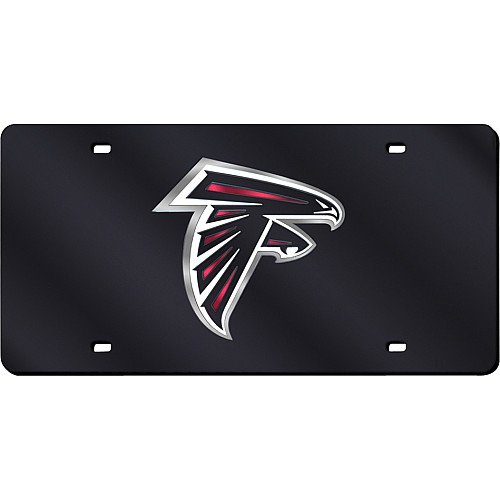 Atlanta Falcons Deluxe Black Mirrored Laser Cut License Plate