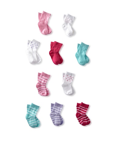 Luvable Friends 10-Piece Baby Socks Gift Set, Pink, 0-9 Months