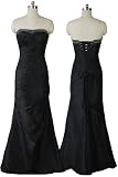 5269 Qpid Showgirl Black Taffeta Ruched Evening Dress Bridesmaid Dress Prom Ball Gown UK Size 8 – 20