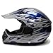 TMS® Adult TMS Blue Flame Dirt Bike ATV Motocross Helmet with Goggles (Large)