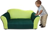 Fantasy Furniture  Microsuede Wave Sofa, Green
