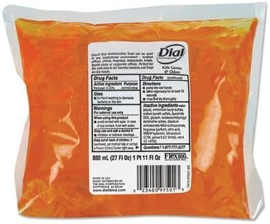 Dial Liquid Dial Gold Soap Refill, Unscented Liquid, Dispenser, 800ml Bag, 12/ctn by The Dial Corporation