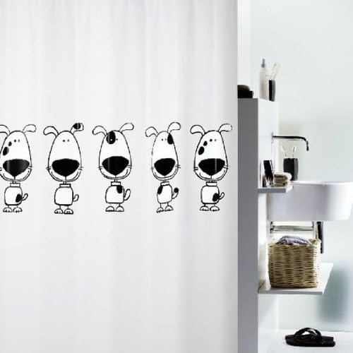 Spirella Beagle Dogs PEVA Waterproof Shower Curtain, Swiss Design Cartoon Shower Curtain, 180cm*200cm