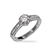 Eve's Addiction Beautiful Heirloom CZ and Sterling Silver Engagement Ring