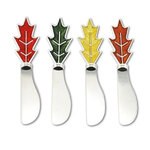 00726 Multi-Color Leaf Cheese Spreader Set