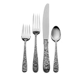 Kirk Stieff Repousse 4-Piece Sterling Silver Flatware Dinner Set, Service for 1