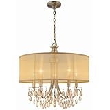 Crystorama 5625-AB Hampton 5-Light Chandelier in Antique Brass - 5625-AB,