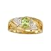 10K Yellow/White Gold 0.01 ct. Diamond and 7 x 5 MM Oval Shaped Peridot Men's Ring