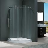 Vigo Industries VG6031CHCL36WL Frameless Round Clear Shower Enclosure, Chrome