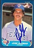 Jose Guzman Autographed/Hand Signed MLB Baseball Card (Texas Rangers) 1986 Fleer #559
