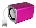 Ricco MD3 MINI DSP 2.0 CHANNEL Ultra Light Aluminium USB Portable Travel Speaker For Laptop Desktop MAC Computer Netbook ---(Built-in DSP USB Sound Card, NO messy 3.5mm audio line-in cable is required any more.) (1xPINK)