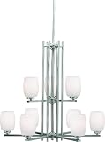 Kichler Chandeliers 1897 Kichler Chandelier 9 Light Incandescent Brushed Nickel