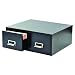 STEELMASTER Large Double Card File Drawer, Fits 5 x 8 Cards, 1500 Card Capacity, 18.38 x 7.19 x 16 Inches, Black (263F5816DBLA)