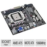 ECS Motherboard AMD A75 (Hudson D3) Micro ATX DDR3 1600 AMD - FM1 Motherboard A75F-M2
