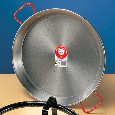 Traditional Polished Steel Paella Pan - 10 inch/ 26 cm