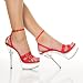 ALLURE 5 1/2 Inch Sexy Red Shoes Stiletto Heel Low Platform Clear Pleaser