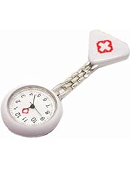 Oulm Unisex Nurse or Doctor Watch Quartz Metal FOB Watch Color White