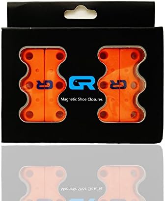 GR® Magnetic Shoe Closures - Never Tie Laces Again! (orange, #2Large Adults/sports)