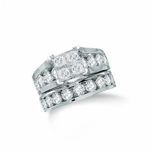 Natasha K, 14K White Gold Diamond Bridal Set, 4.00 ctw.