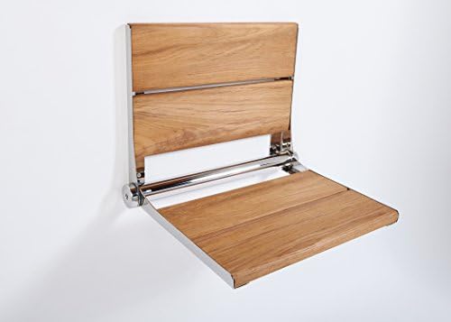 Contour Folding Shower Seat in Teakwood or Walnut (18 x 16, walnut with stainless steel frame)