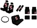 15 Piece Auto Interior Gift Set - Spring Red Ladybugs and Bubbles - A Set of 2 Seat Covers, 1 Rear Bench Cover, 1 Steering Wheel, A Set of 2 Seat Belt Pads, and A Set of 4 Plush Carpet Floor Mats