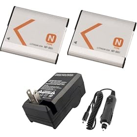 Sony Cyber-shot DSC-W310, DSC-W320, DSC-W330, DSC-W350, DSC-W360 Digital Camera Accessory Kit Includes (2Pcs) Sony NP-BN1 Equivalent Replacement Battery + Replacement Battery Charger Kit