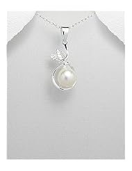 Fresh Water Pearls Pendant Necklace In 92.5 Sterling Silver