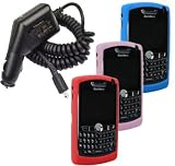 Blue, Pink and Red Silicone Skin Cover Case with Car Charger for Blackberry 8800 8820 8830
