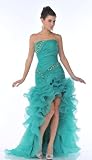 Zeilei 7517 Organza Strapless Ruffle Hi-low Skirt Evening Prom Party Dress