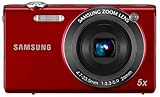 Samsung SH-100 Digitalkamera (nur MicroSD/SDHC-Karte, 14,2 Megapixel, 5-fach opt. Zoom, 7,6 cm (3.0 Zoll) Touchscreen, bildstabilisiert, WLAN, Android App) rot