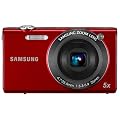 Samsung SH-100 Digitalkamera (nur MicroSD/SDHC-Karte, 14,2 Megapixel, 5-fach opt. Zoom, 7,6 cm (3.0 Zoll) Touchscreen, bildstabilisiert, WLAN, Android App) rot